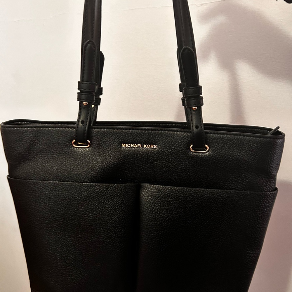 Michael Kors Black Leather Tote Bag